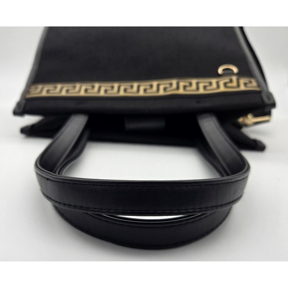 Versace Fragrances Canvas Bag Black Gold Travel Purse Handbag Shoulder Tote - Picture 6 of 10